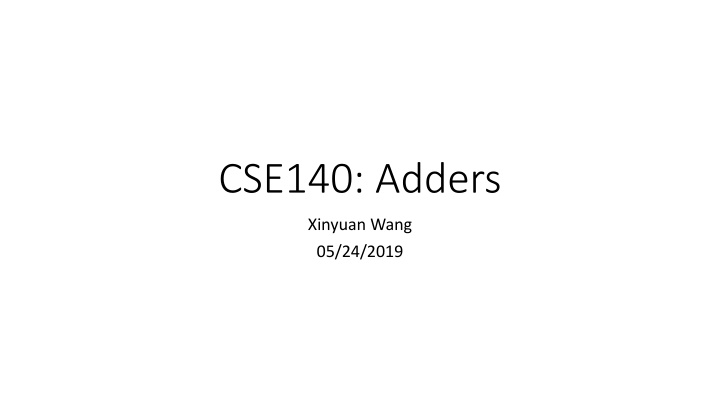 cse140 adders