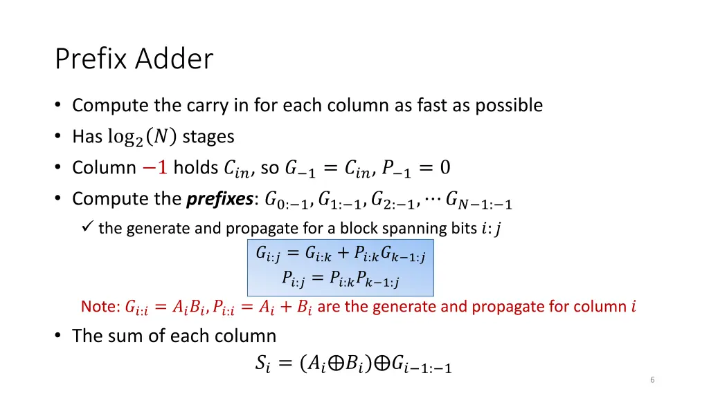 prefix adder