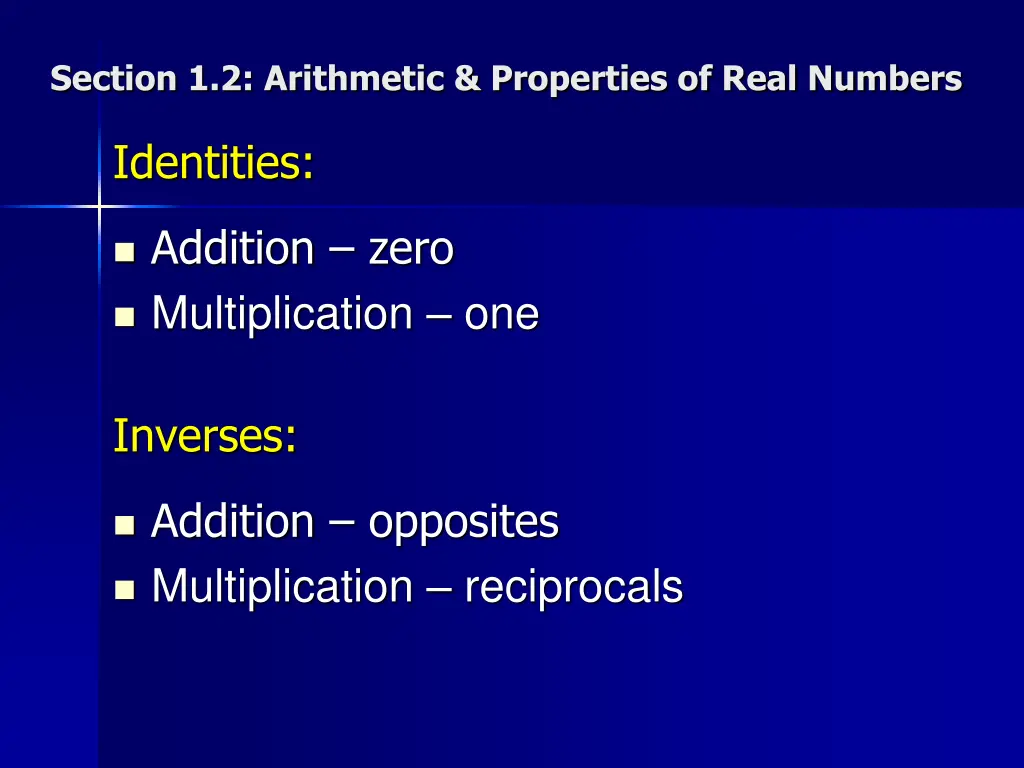 section 1 2 arithmetic properties of real numbers 5