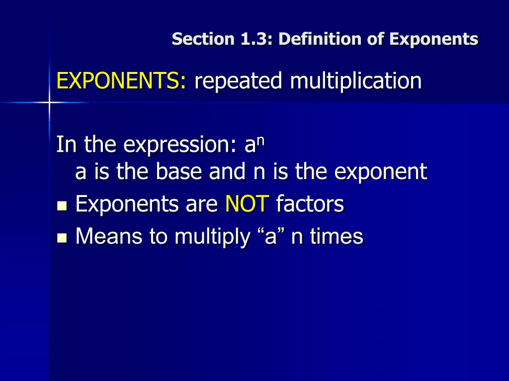 section 1 3 definition of exponents