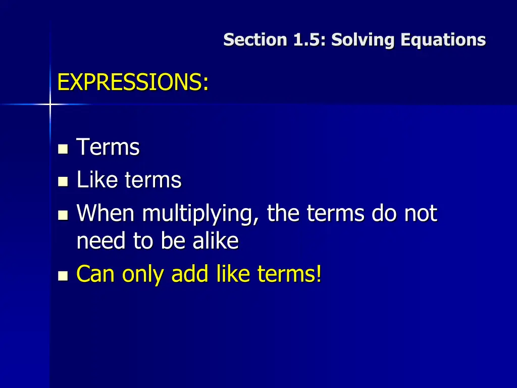 section 1 5 solving equations 1