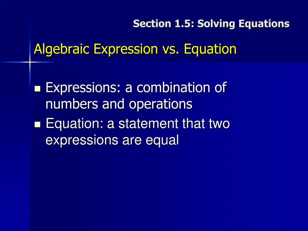 section 1 5 solving equations