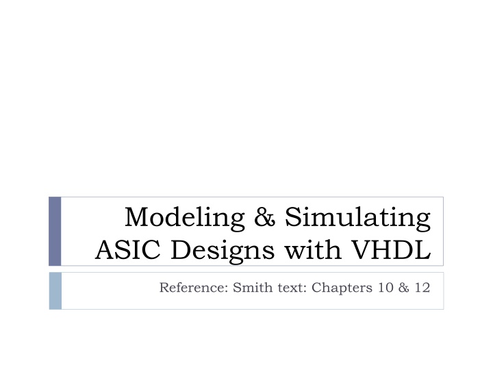 modeling simulating asic designs with vhdl