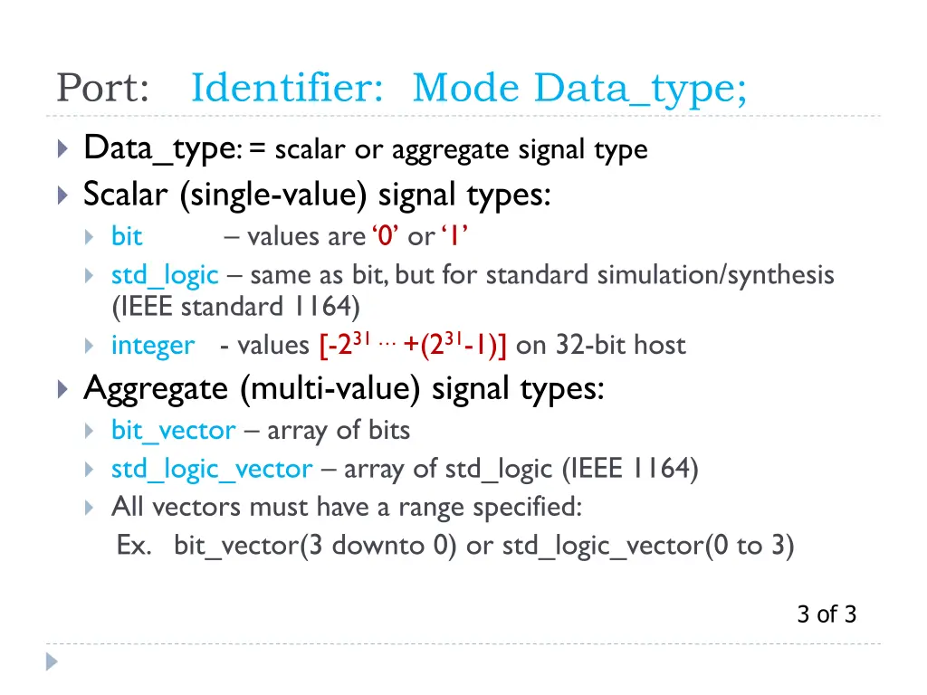 port identifier mode data type 2