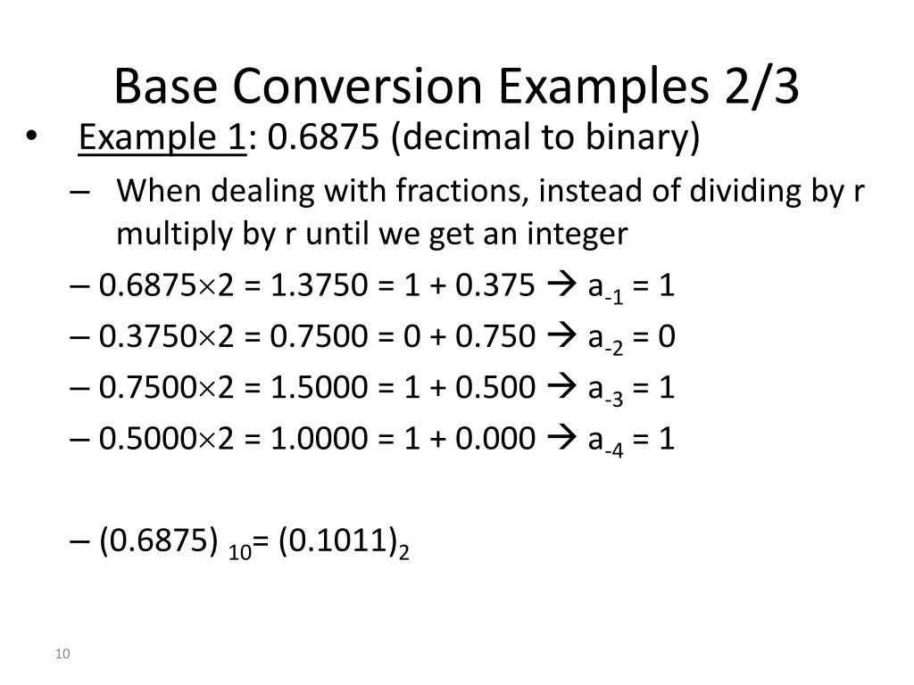 base conversion examples 2 3 example 1 0 6875