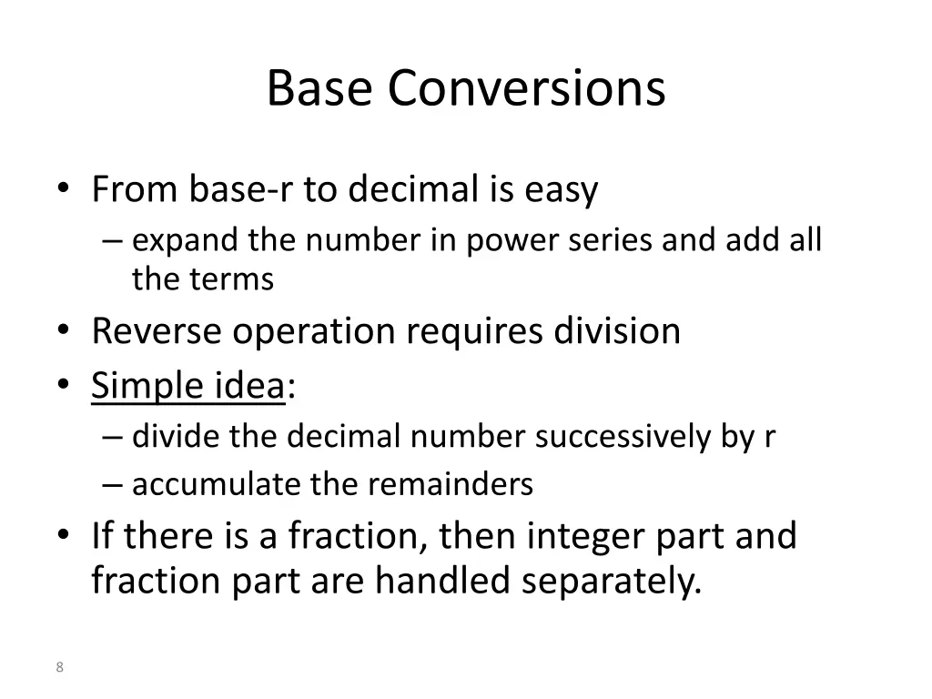 base conversions