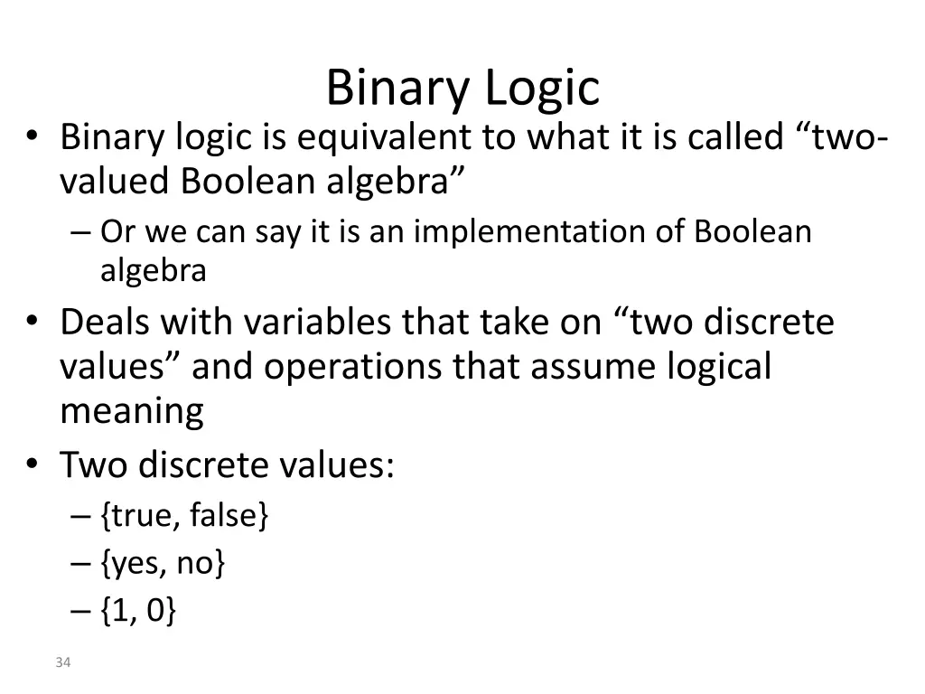 binary logic