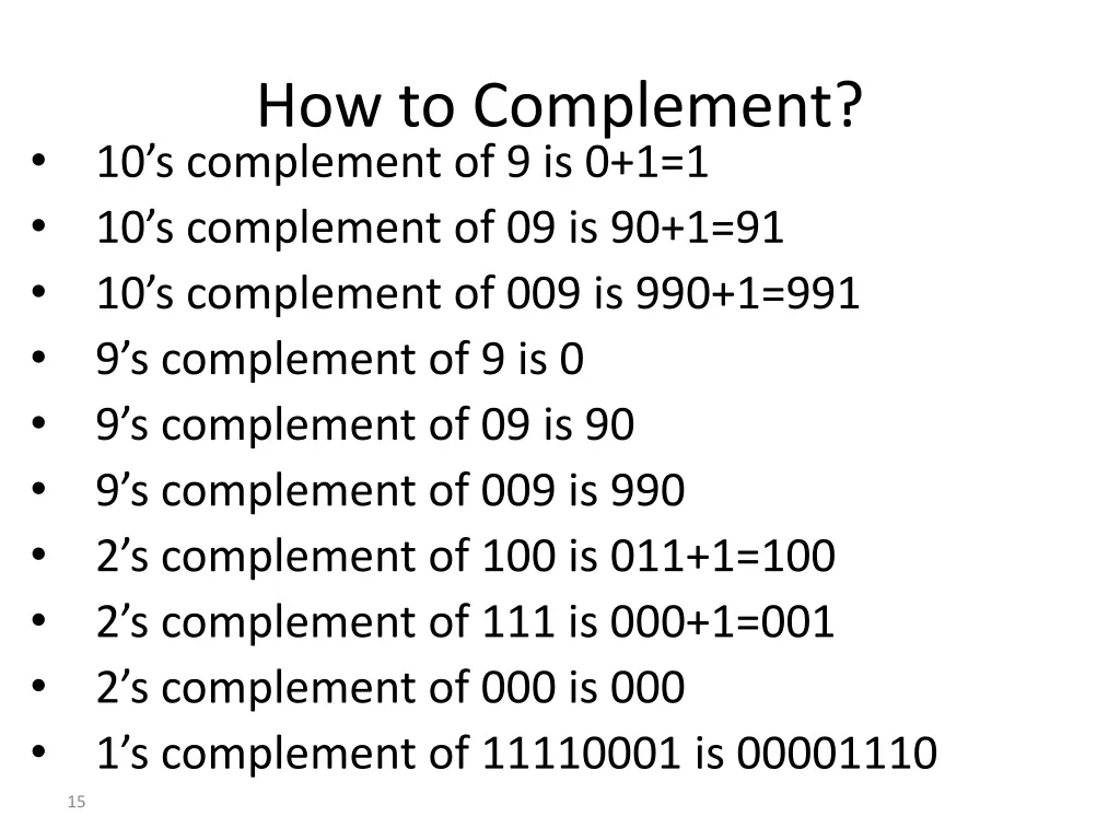 how to complement 10 s complement