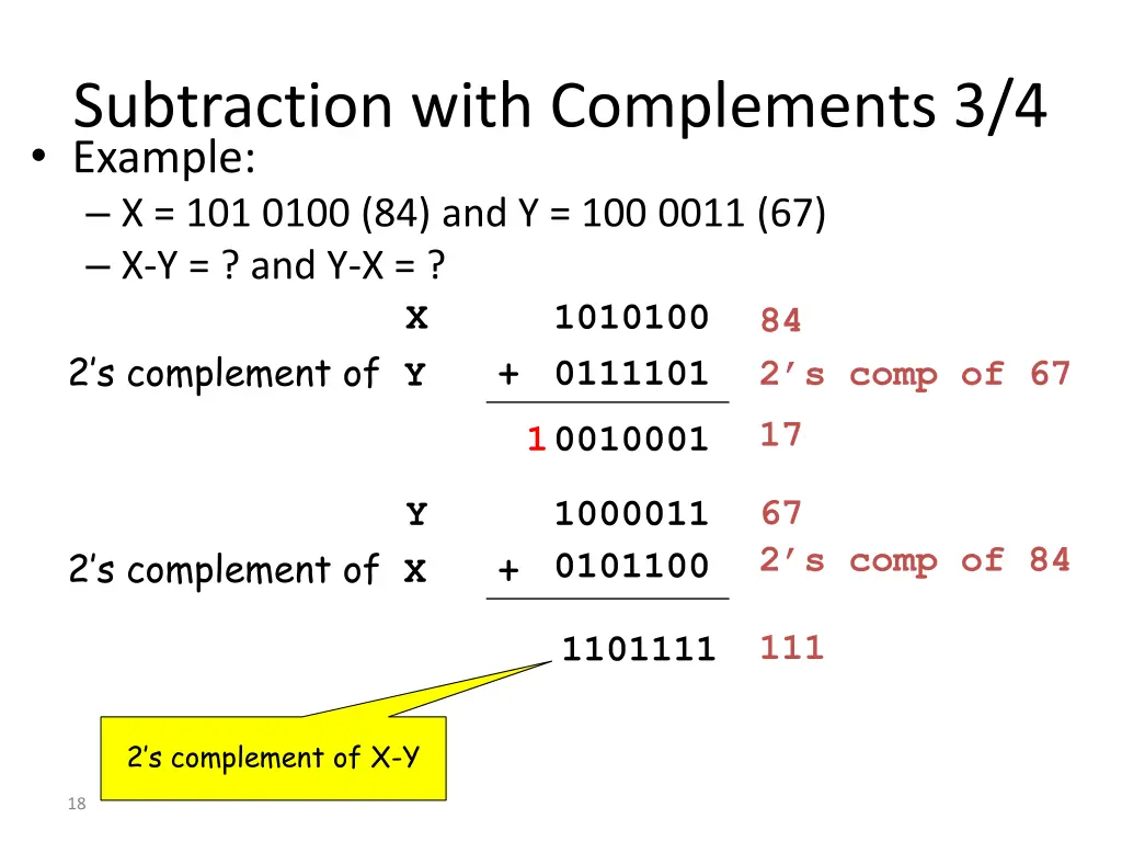 subtraction with complements 3 4 example