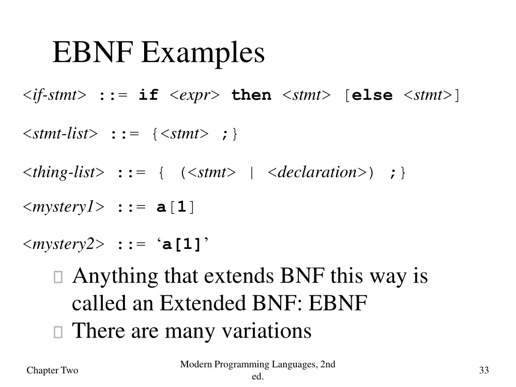 ebnf examples