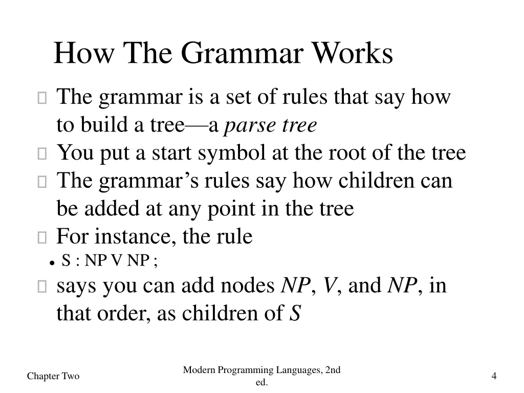 how the grammar works