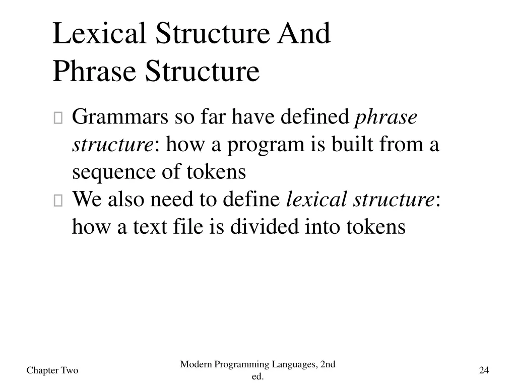 lexical structure and phrase structure