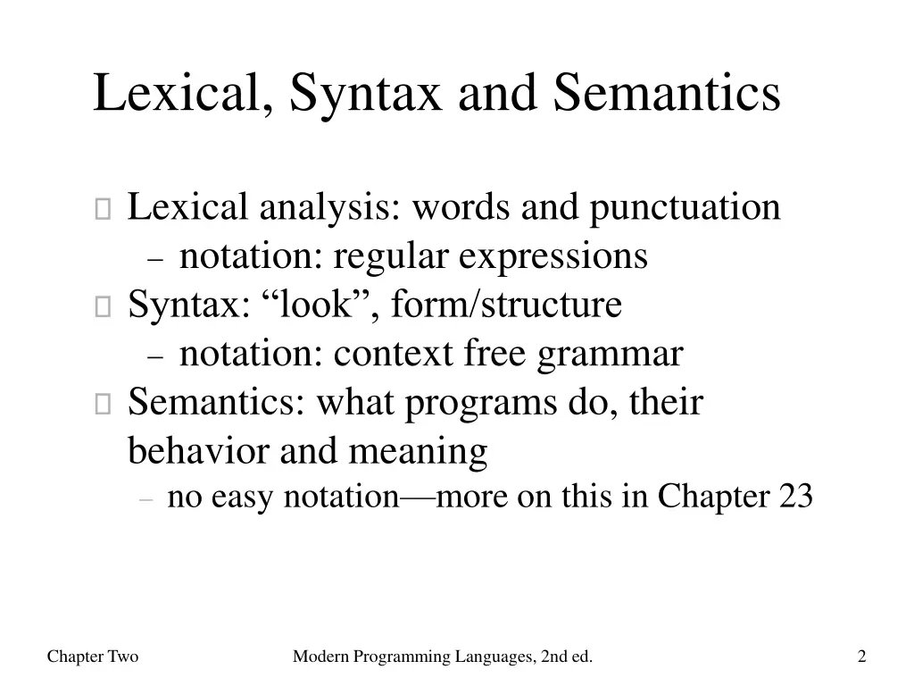 lexical syntax and semantics