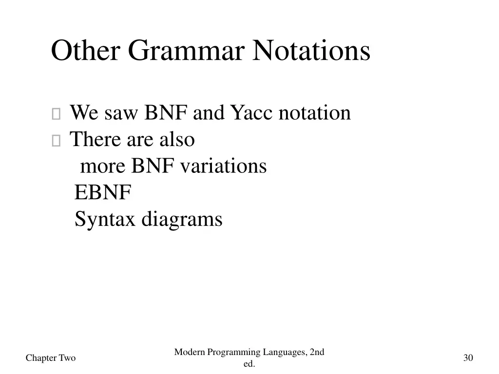 other grammar notations