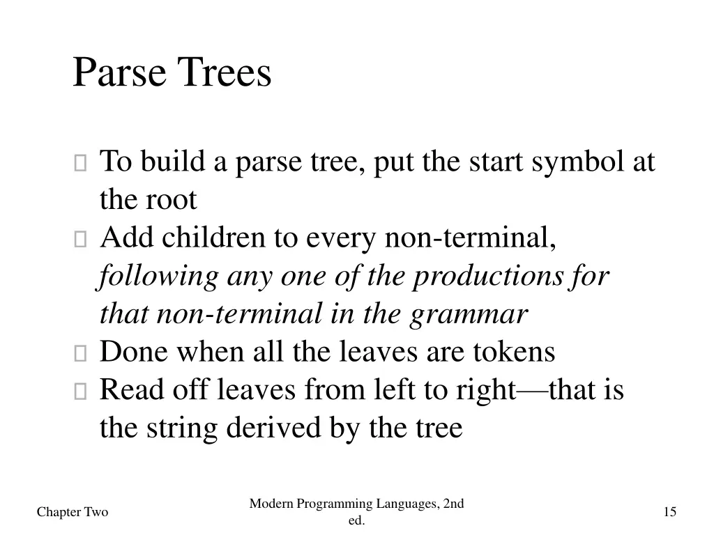 parse trees