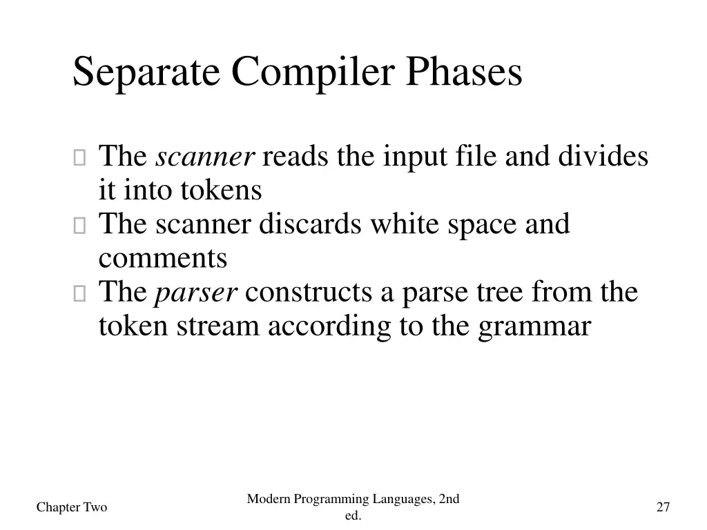 separate compiler phases