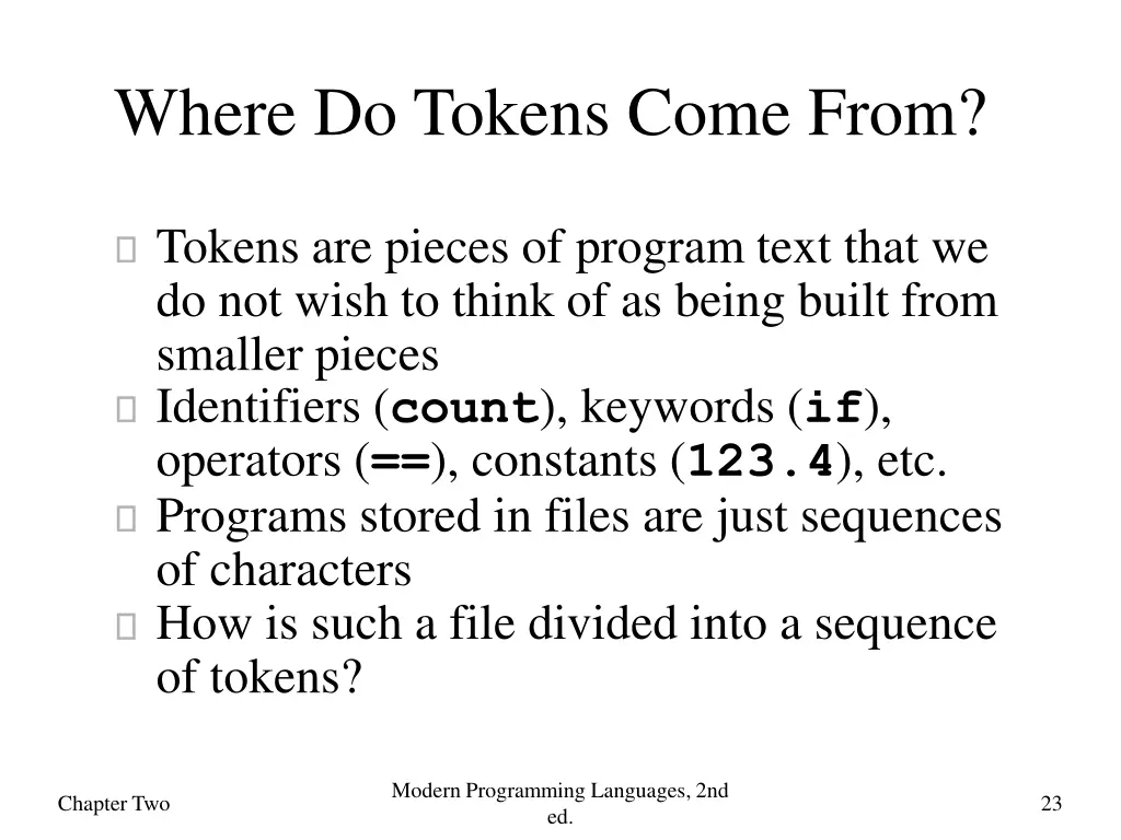 where do tokens come from