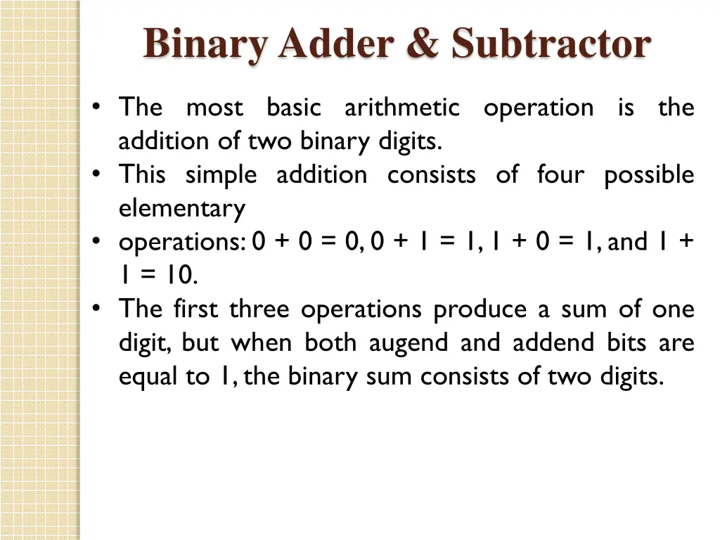 binary adder subtractor 1