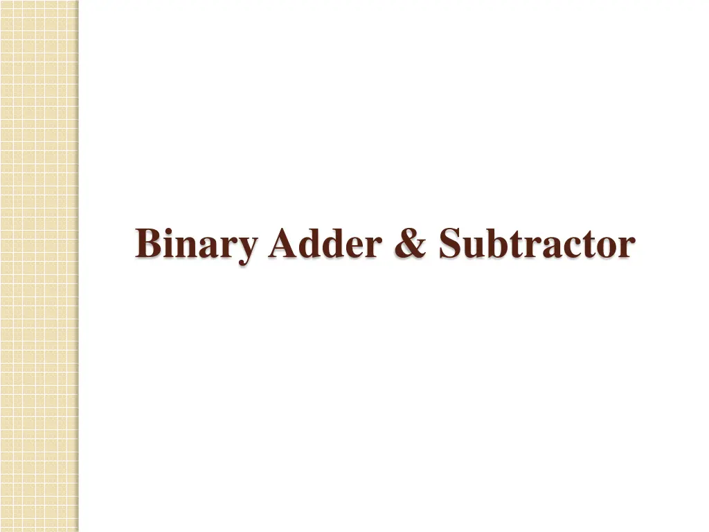 binary adder subtractor