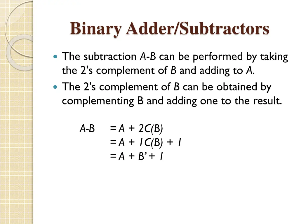 binary adder subtractors