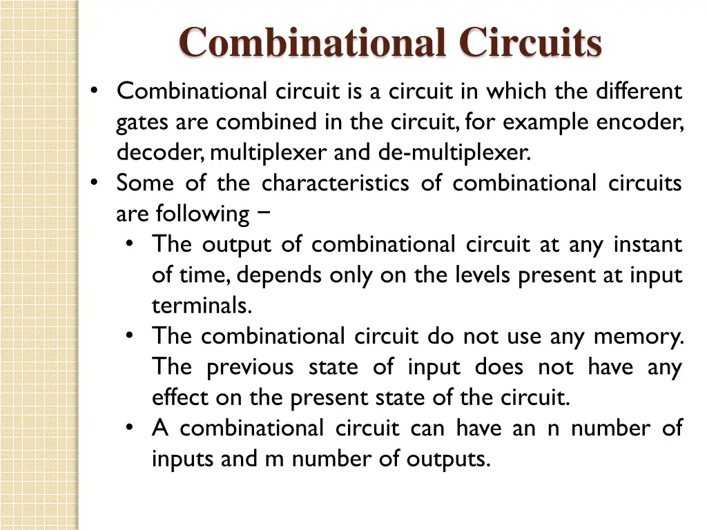 combinational circuits