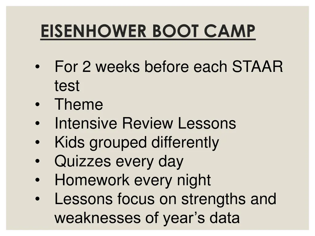 eisenhower boot camp