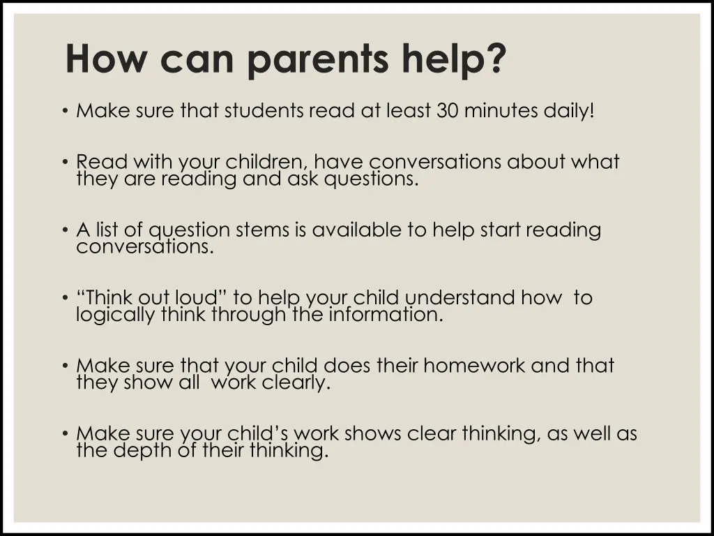 how can parents help