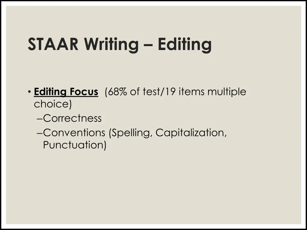 staar writing editing