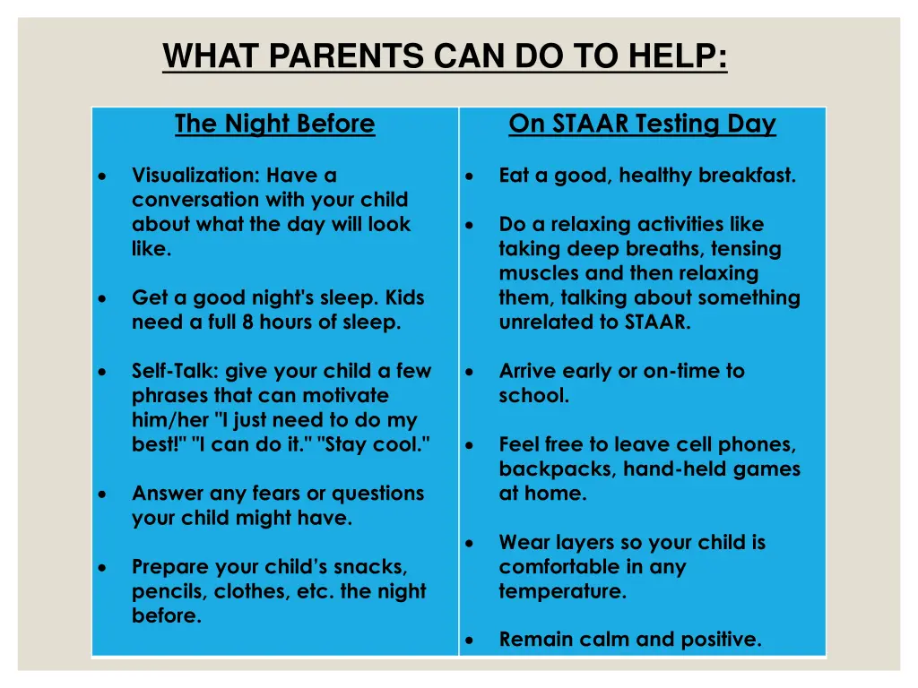 what parents can do to help