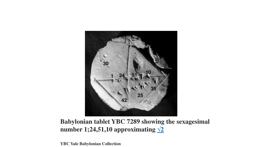 babylonian tablet ybc 7289 showing