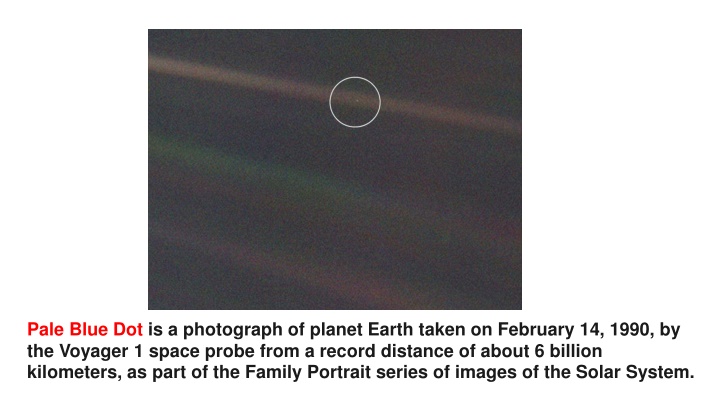 pale blue dot is a photograph of planet earth