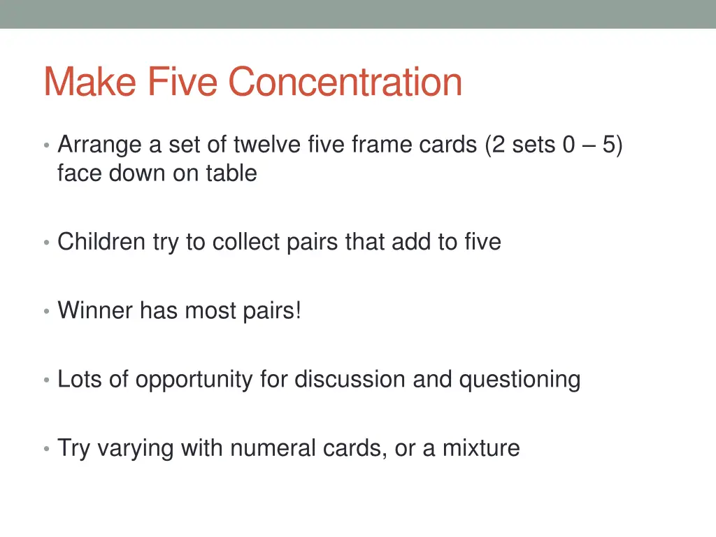 make five concentration