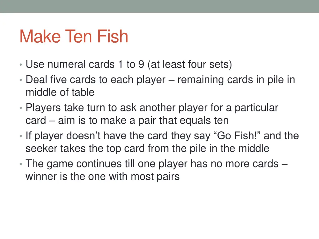 make ten fish