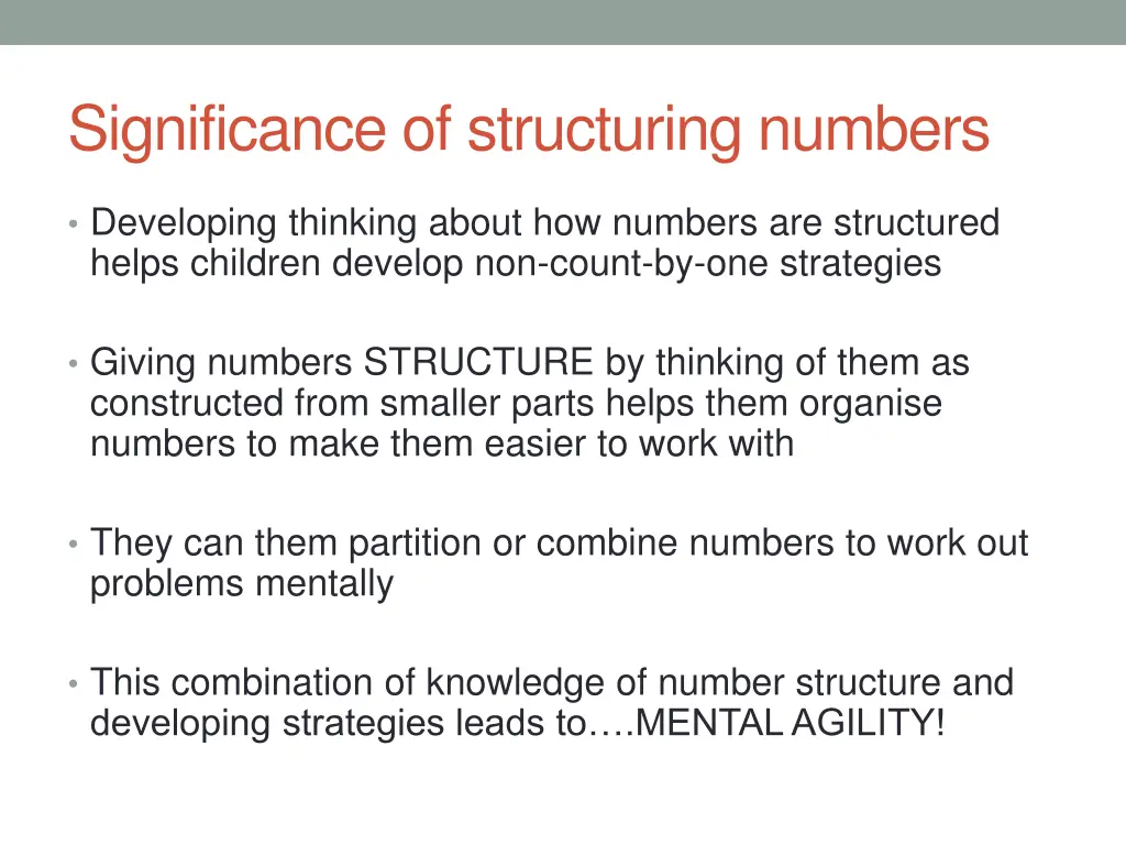 significance of structuring numbers