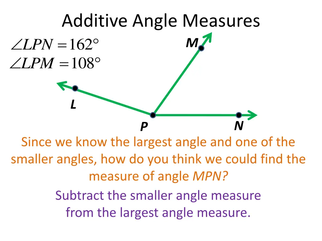 additive angle measures 162 108 1