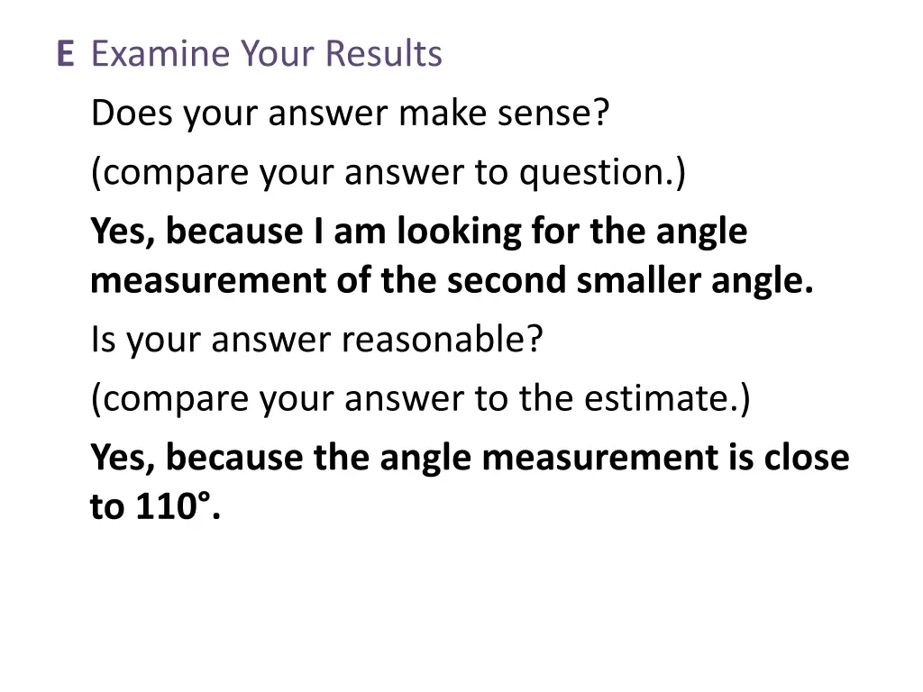 e examine your results does your answer make