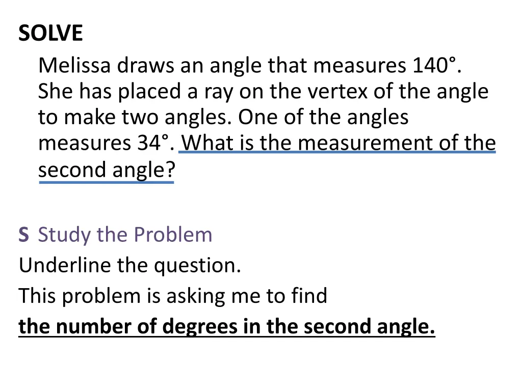 solve melissa draws an angle that measures