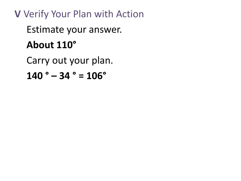 v verify your plan with action estimate your