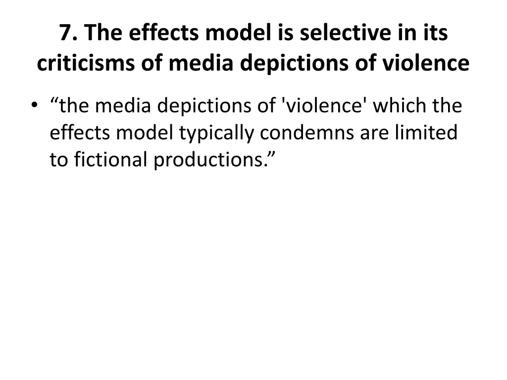 7 the effects model is selective