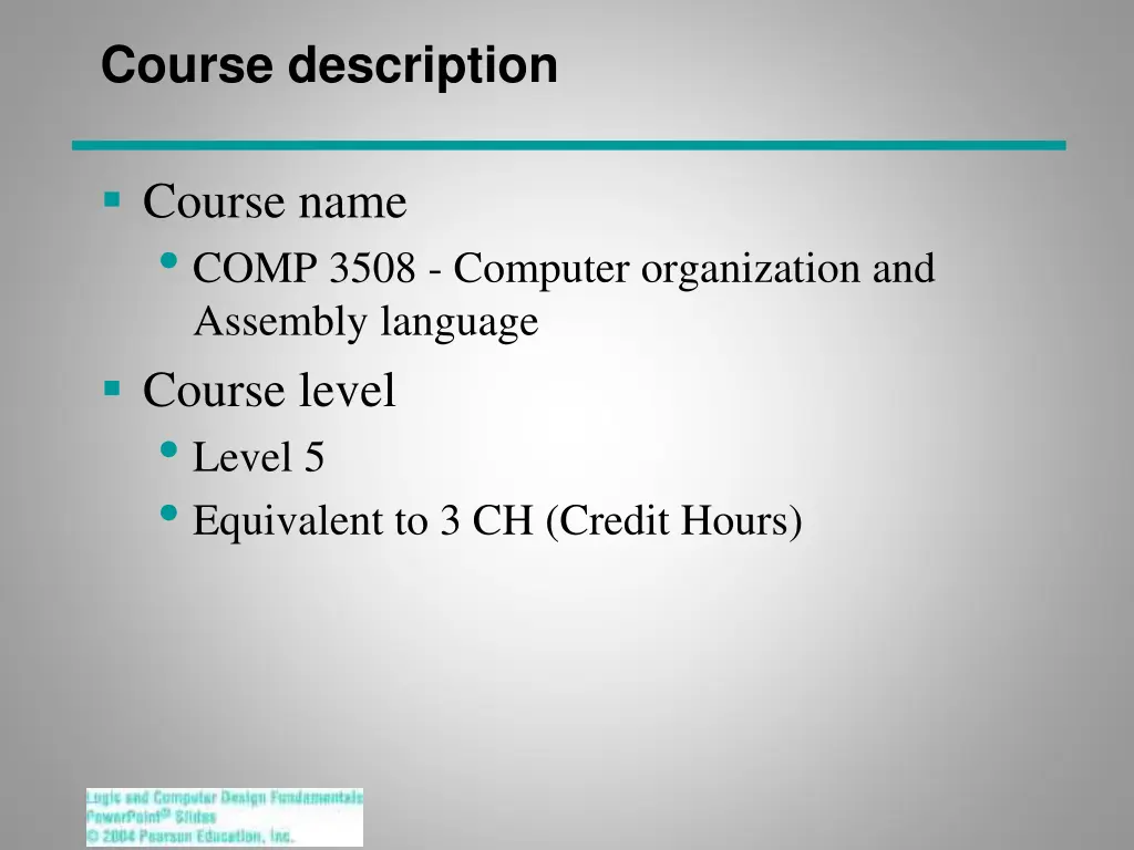 course description