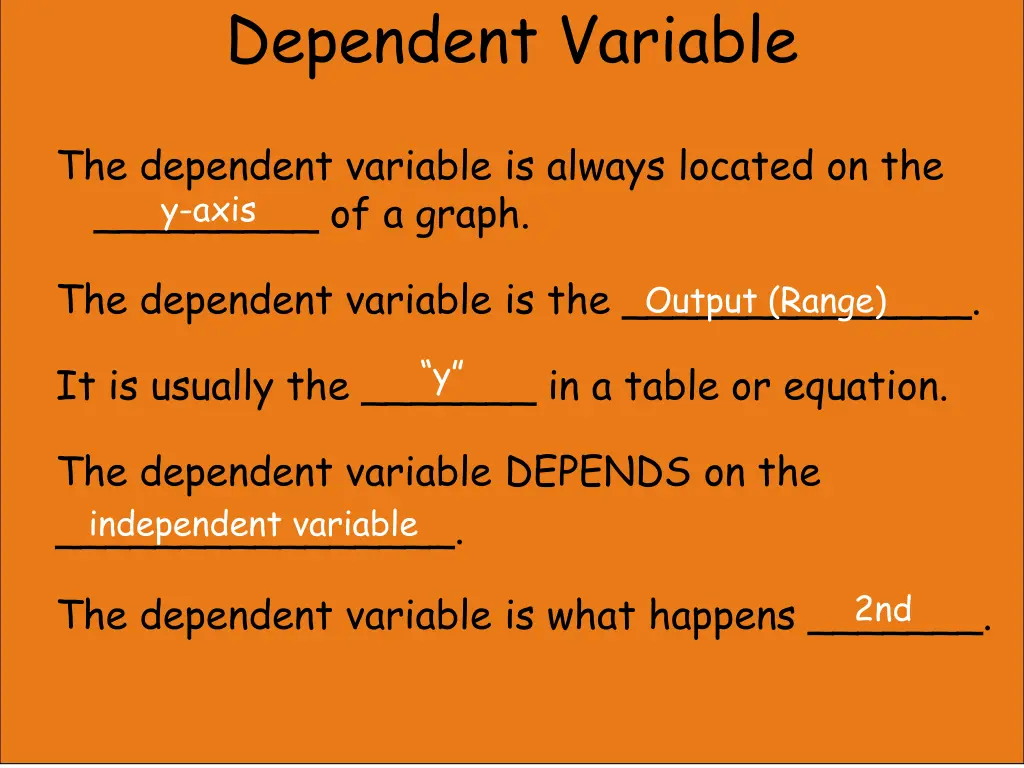 dependent variable