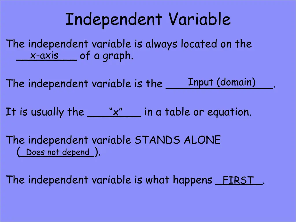 independent variable