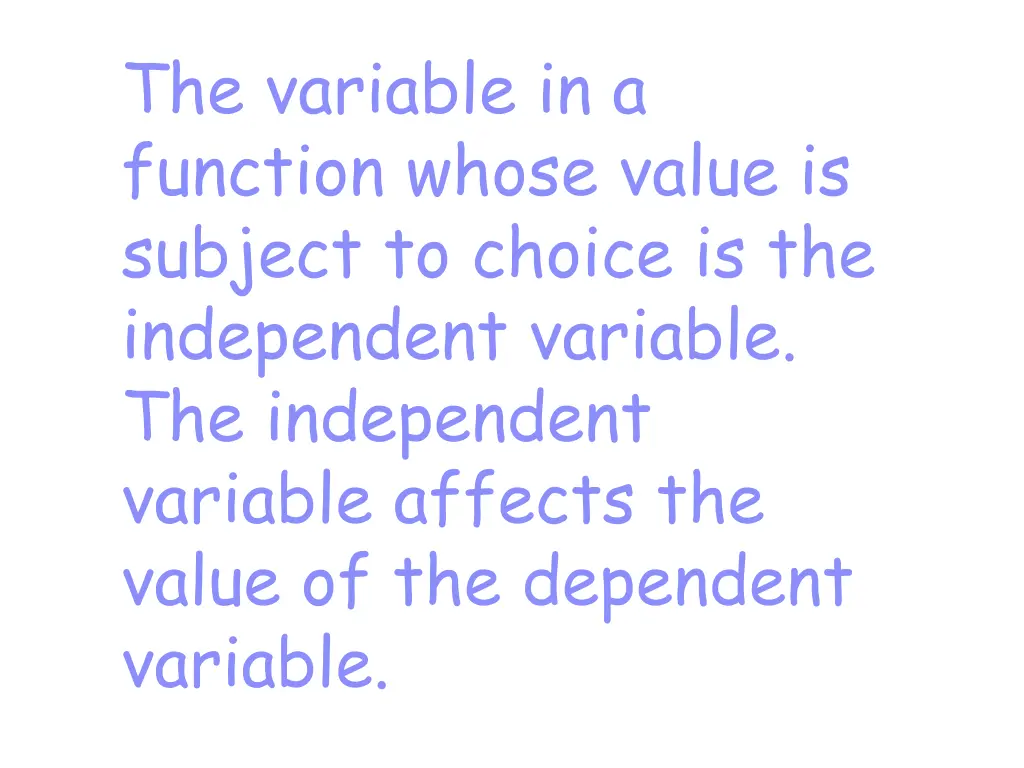 the variable in a function whose value is subject