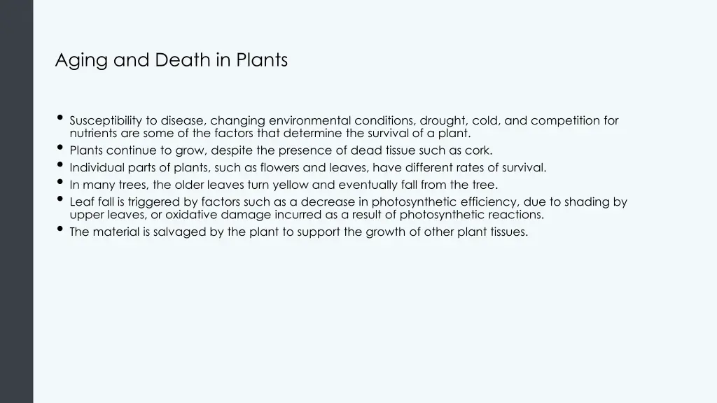 aging and death in plants