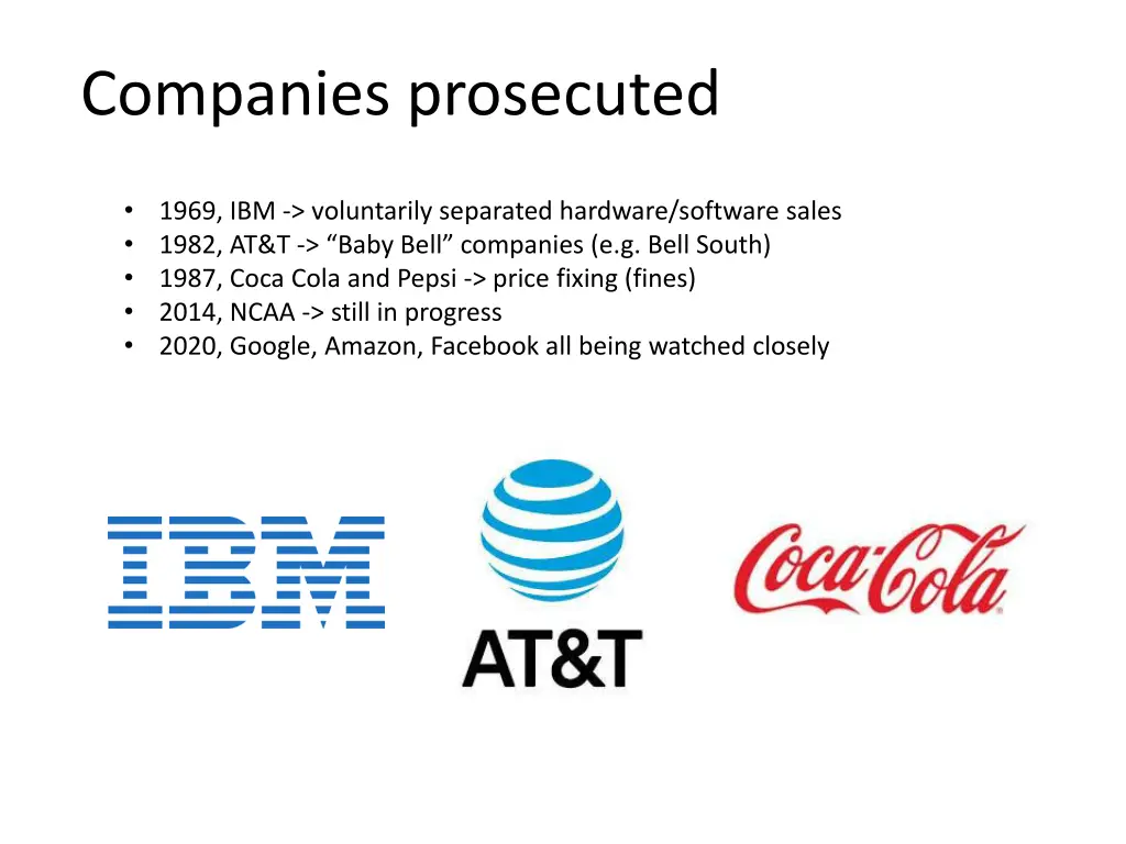 companies prosecuted