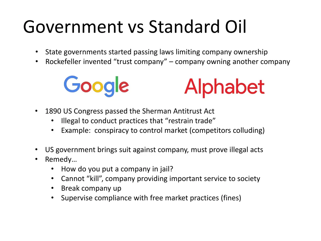 government vs standard oil