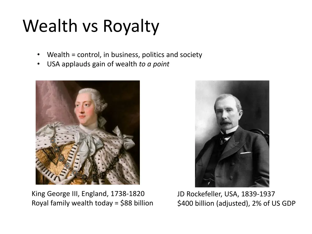 wealth vs royalty