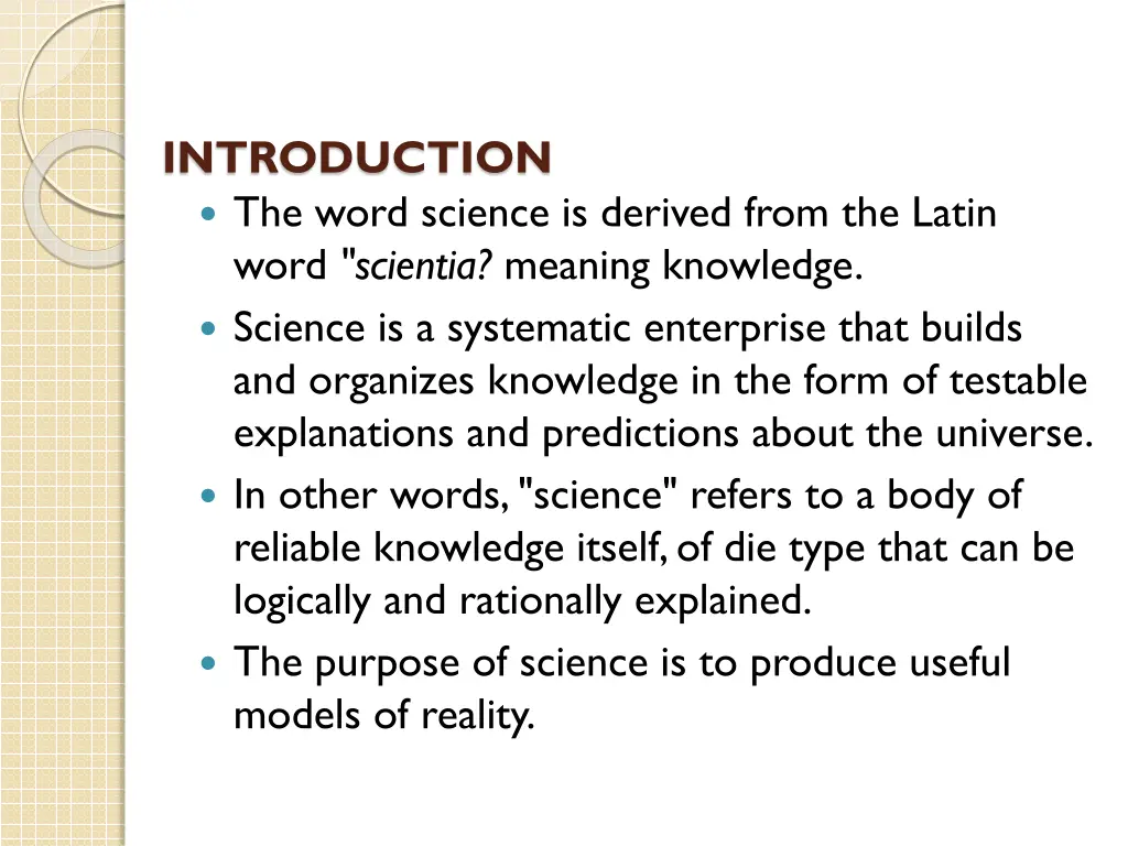 introduction the word science is derived from