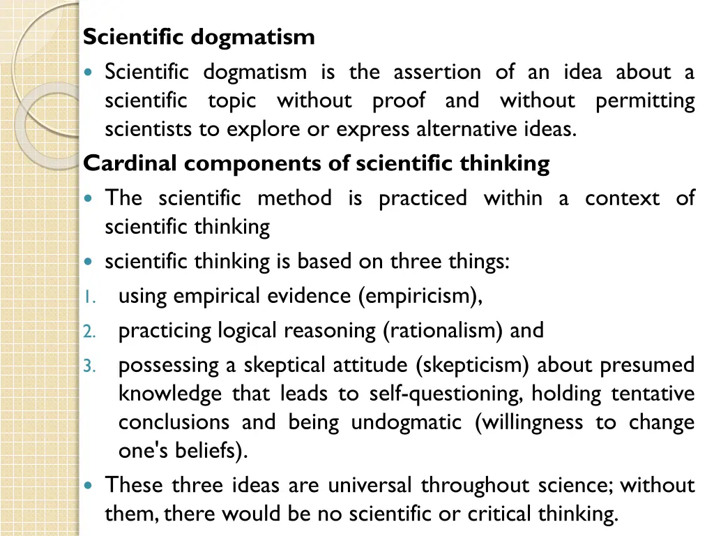 scientific dogmatism scientific dogmatism