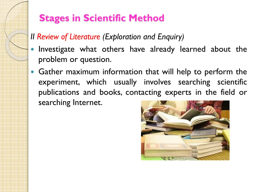 stages in scientific method 1